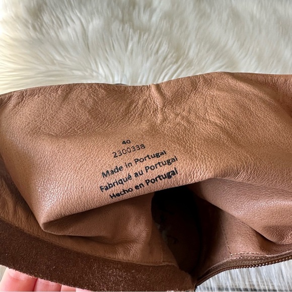 Free People Elle Block Heel Slouchy Leather Boots Camel Brown 9.5/40 - Picture 14 of 14